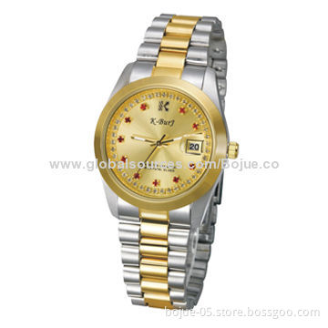 IPG Gold Stainless Wrist Watches with Japan Calendar Movement, 3ATM Waterproof